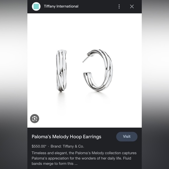 Tiffany Paloma Hoops Silver with dust bag, box and Tiffany bag - Picture 6 of 11